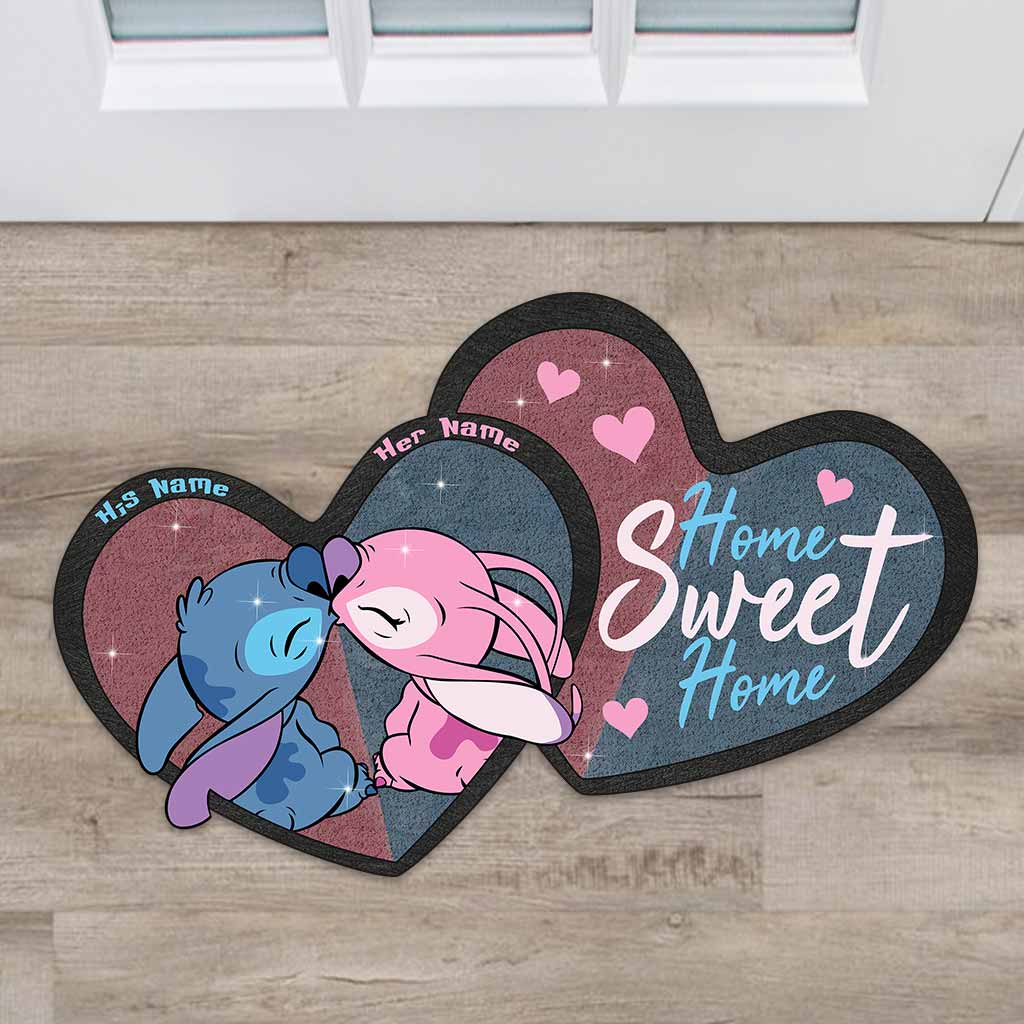 Personalized Couple Ohana Shaped Doormat Custom Name Gift for Home Shaped Doormat GradoCreations