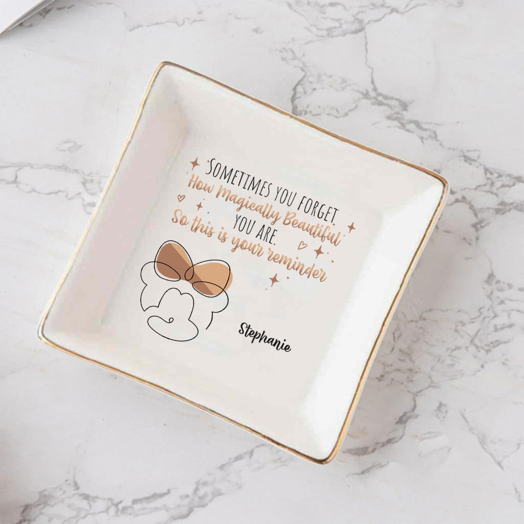 Personalized Jewelry Dish with Inspirational Quote for Mom Jewelry Dish GradoCreations