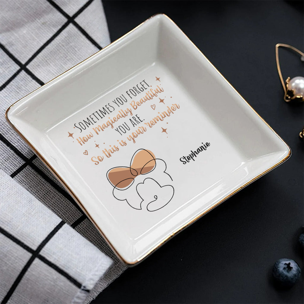 Personalized Jewelry Dish with Inspirational Quote for Mom Jewelry Dish GradoCreations