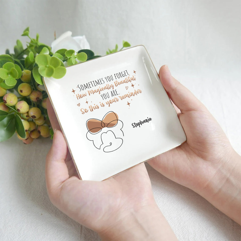 Personalized Jewelry Dish with Inspirational Quote for Mom Jewelry Dish GradoCreations