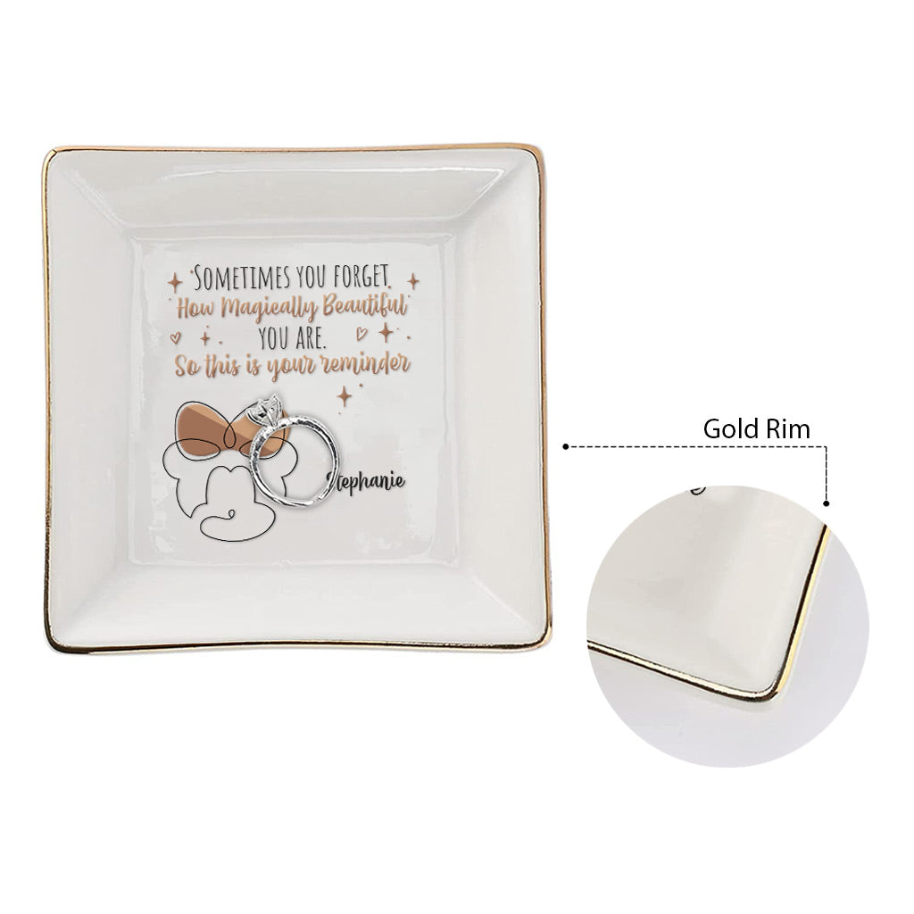Personalized Jewelry Dish with Inspirational Quote for Mom Jewelry Dish GradoCreations