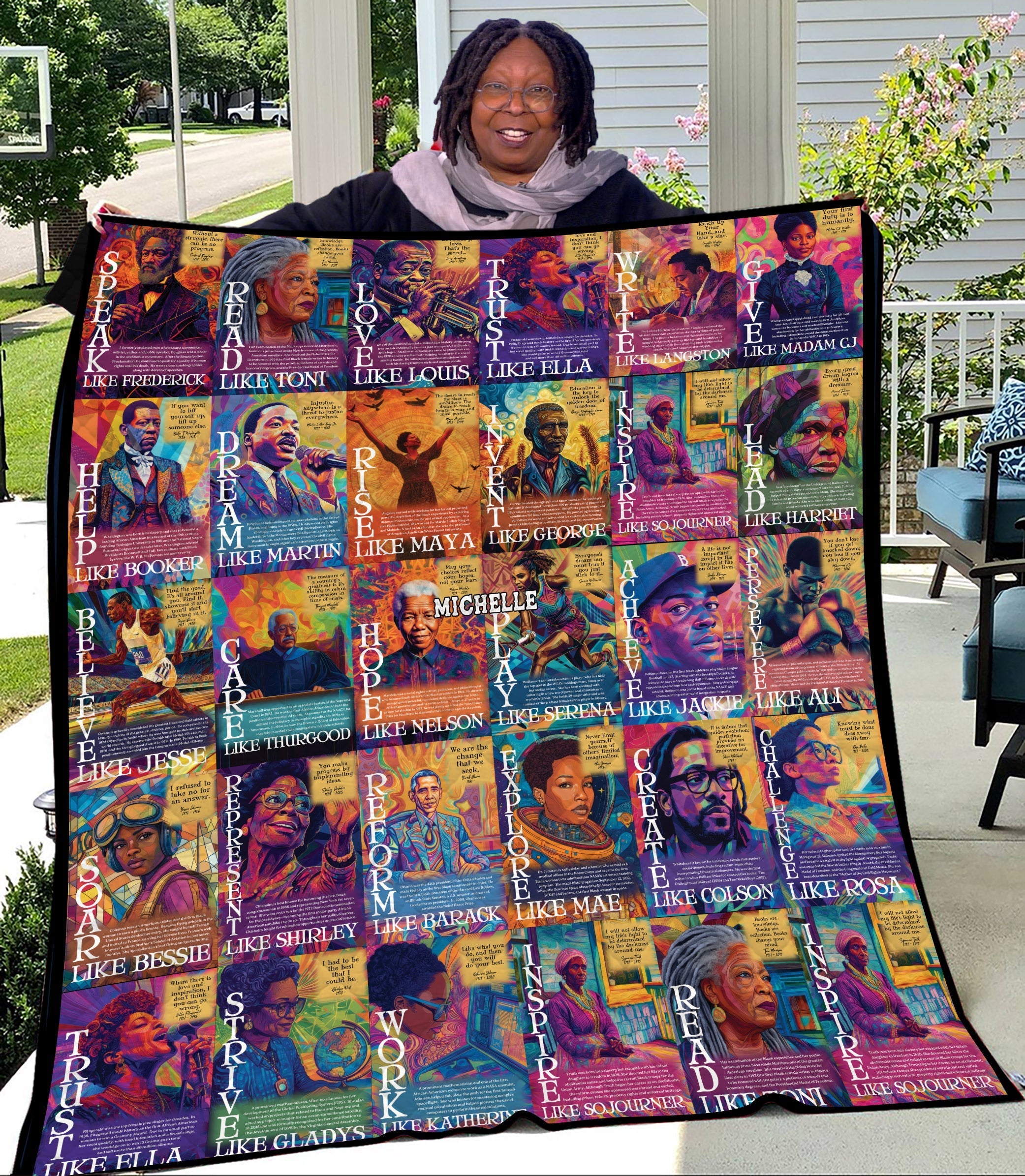 Personalized African American Inspirational Blanket Gift for Mom Blanket GradoCreations