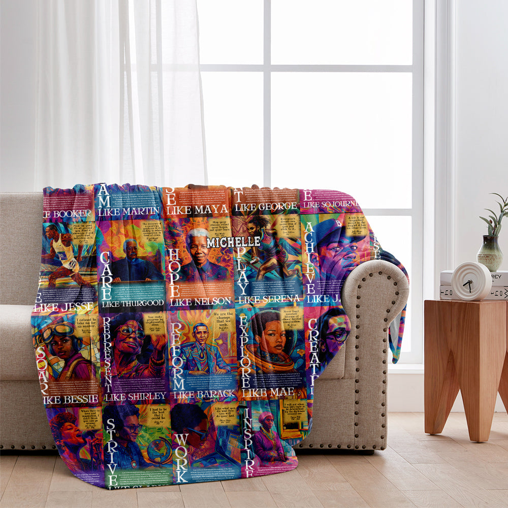 Personalized African American Inspirational Blanket Gift for Mom Blanket GradoCreations