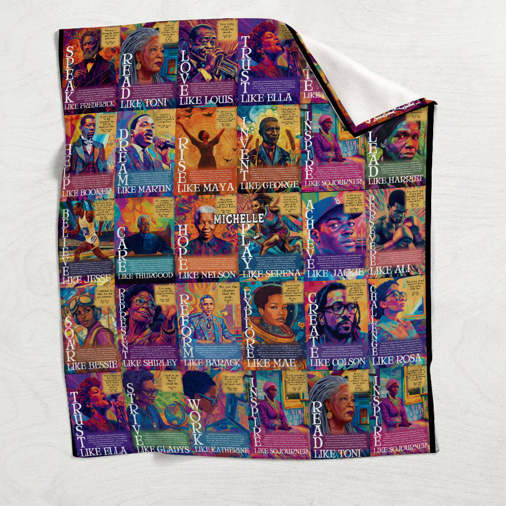 Personalized African American Inspirational Blanket Gift for Mom Blanket GradoCreations