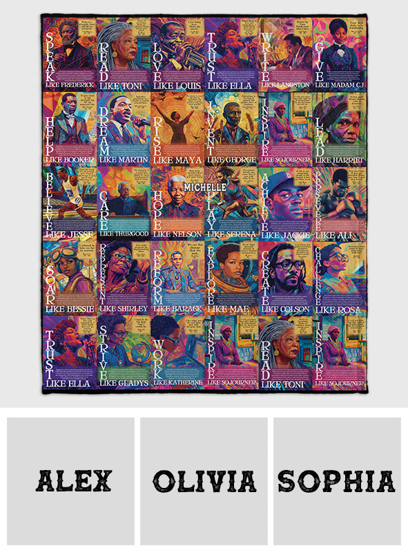 Personalized African American Inspirational Blanket Gift for Mom Blanket GradoCreations