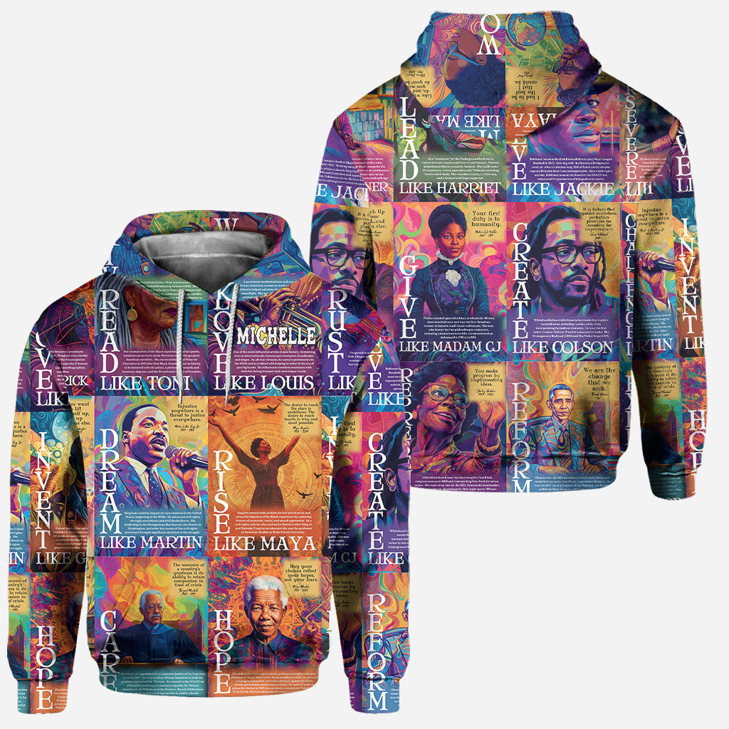 Personalized African American Hoodie and Leggings Set - Customizable Dream Like Martin Rise Like Maya Gift Hoodie & Leggings GradoCreations