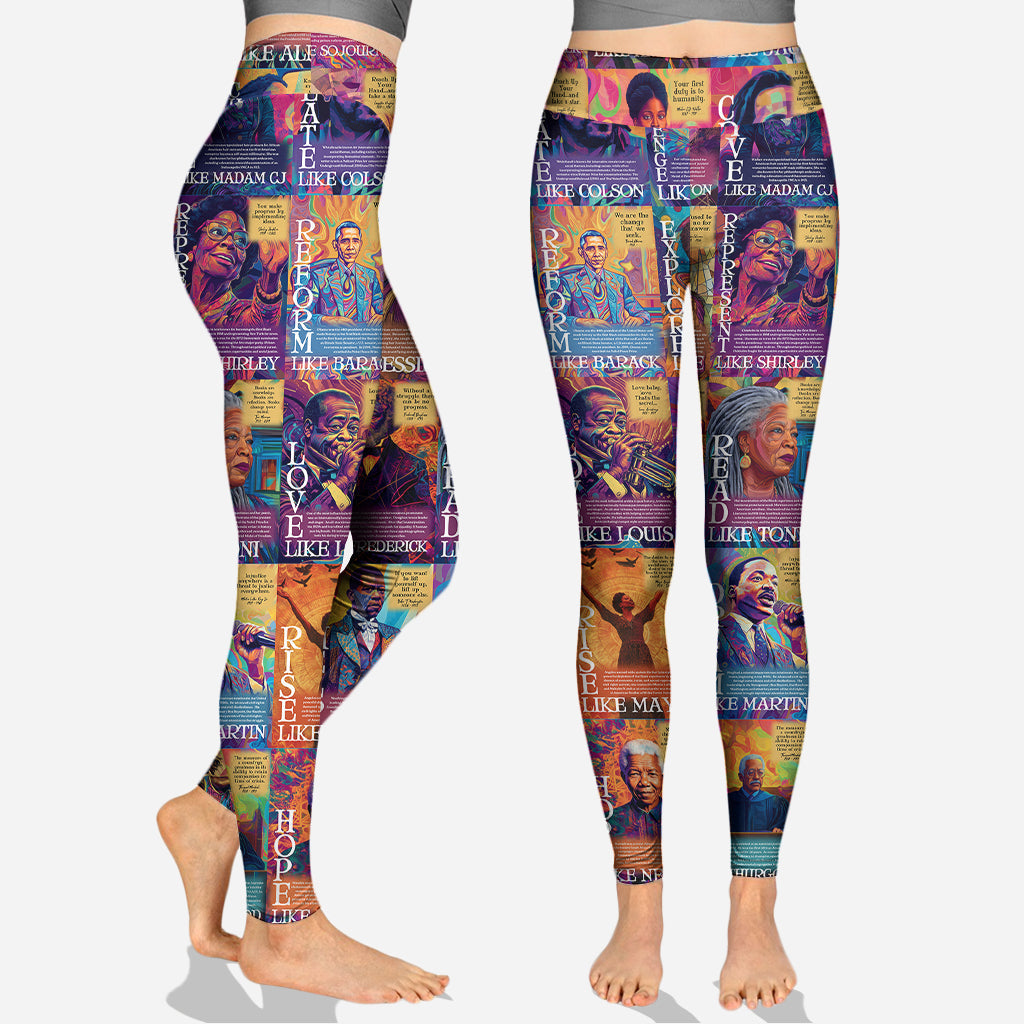 Personalized African American Hoodie and Leggings Set - Customizable Dream Like Martin Rise Like Maya Gift Hoodie & Leggings GradoCreations
