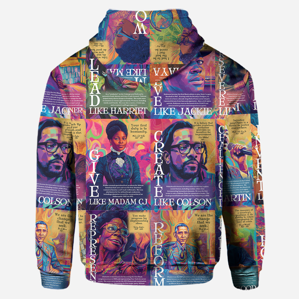Personalized African American Hoodie and Leggings Set - Customizable Dream Like Martin Rise Like Maya Gift Hoodie & Leggings GradoCreations