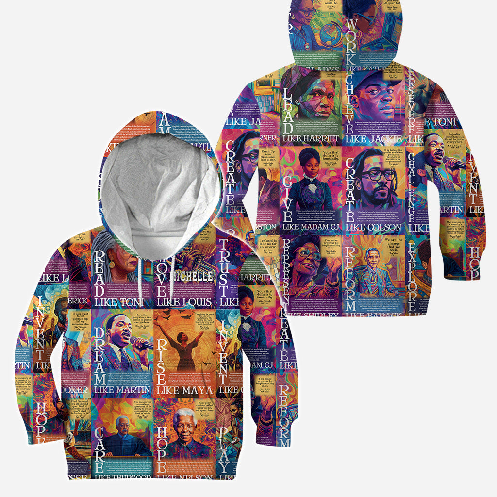 Personalized African American Hoodie and Leggings Set - Customizable Dream Like Martin Rise Like Maya Gift Hoodie & Leggings GradoCreations