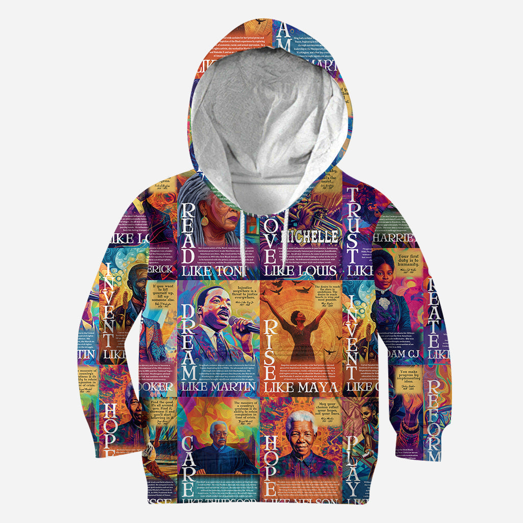 Personalized African American Hoodie and Leggings Set - Customizable Dream Like Martin Rise Like Maya Gift Hoodie & Leggings GradoCreations