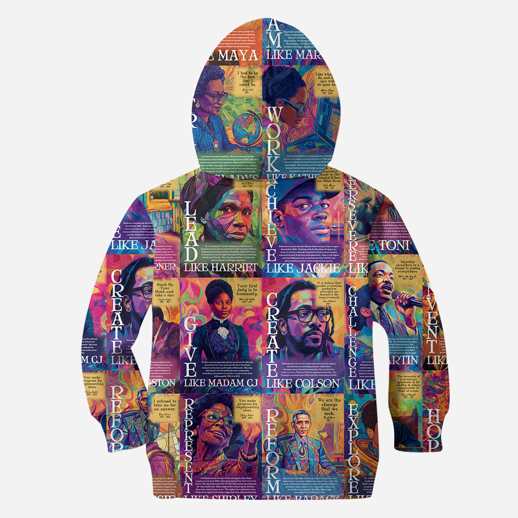 Personalized African American Hoodie and Leggings Set - Customizable Dream Like Martin Rise Like Maya Gift Hoodie & Leggings GradoCreations
