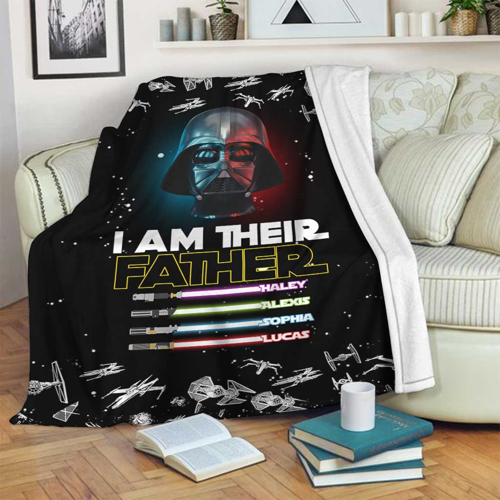 Personalized I Am Their Father Blanket Custom Names Gift for Dad Blanket GradoCreations