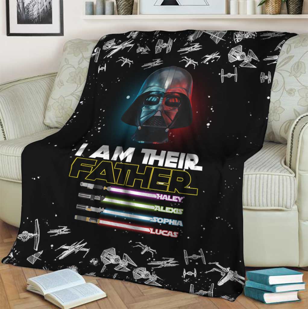 Personalized I Am Their Father Blanket Custom Names Gift for Dad Blanket GradoCreations