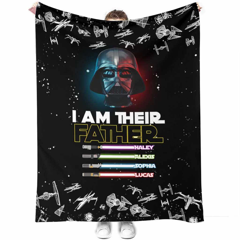 Personalized I Am Their Father Blanket Custom Names Gift for Dad Blanket GradoCreations