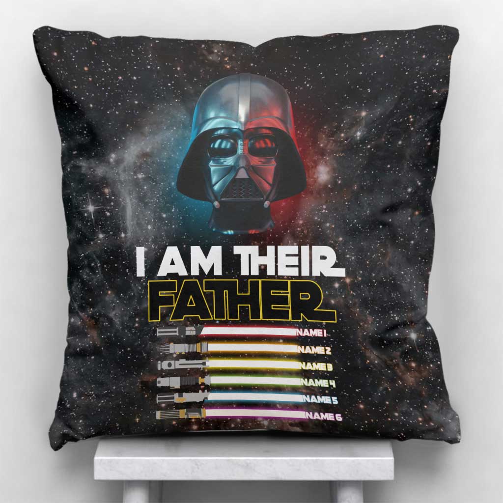 Personalized Star Wars Throw Pillow Custom Names Gift for Dad Throw Pillow GradoCreations