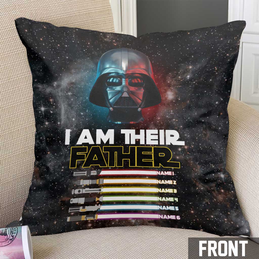 Personalized Star Wars Throw Pillow Custom Names Gift for Dad Throw Pillow GradoCreations