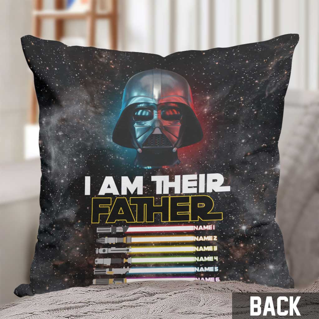 Personalized Star Wars Throw Pillow Custom Names Gift for Dad Throw Pillow GradoCreations