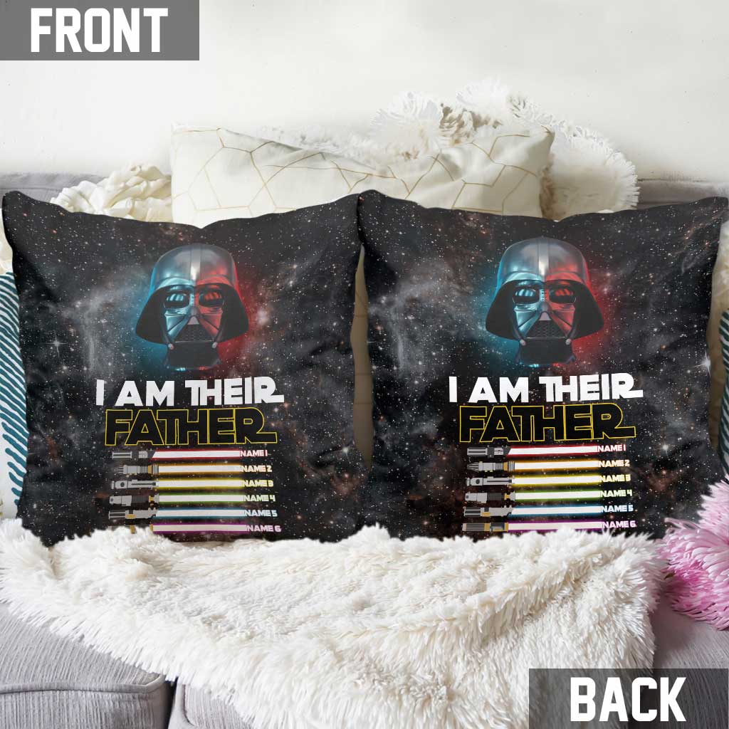 Personalized Star Wars Throw Pillow Custom Names Gift for Dad Throw Pillow GradoCreations