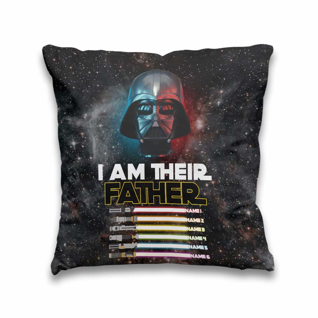 Personalized Star Wars Throw Pillow Custom Names Gift for Dad Throw Pillow GradoCreations