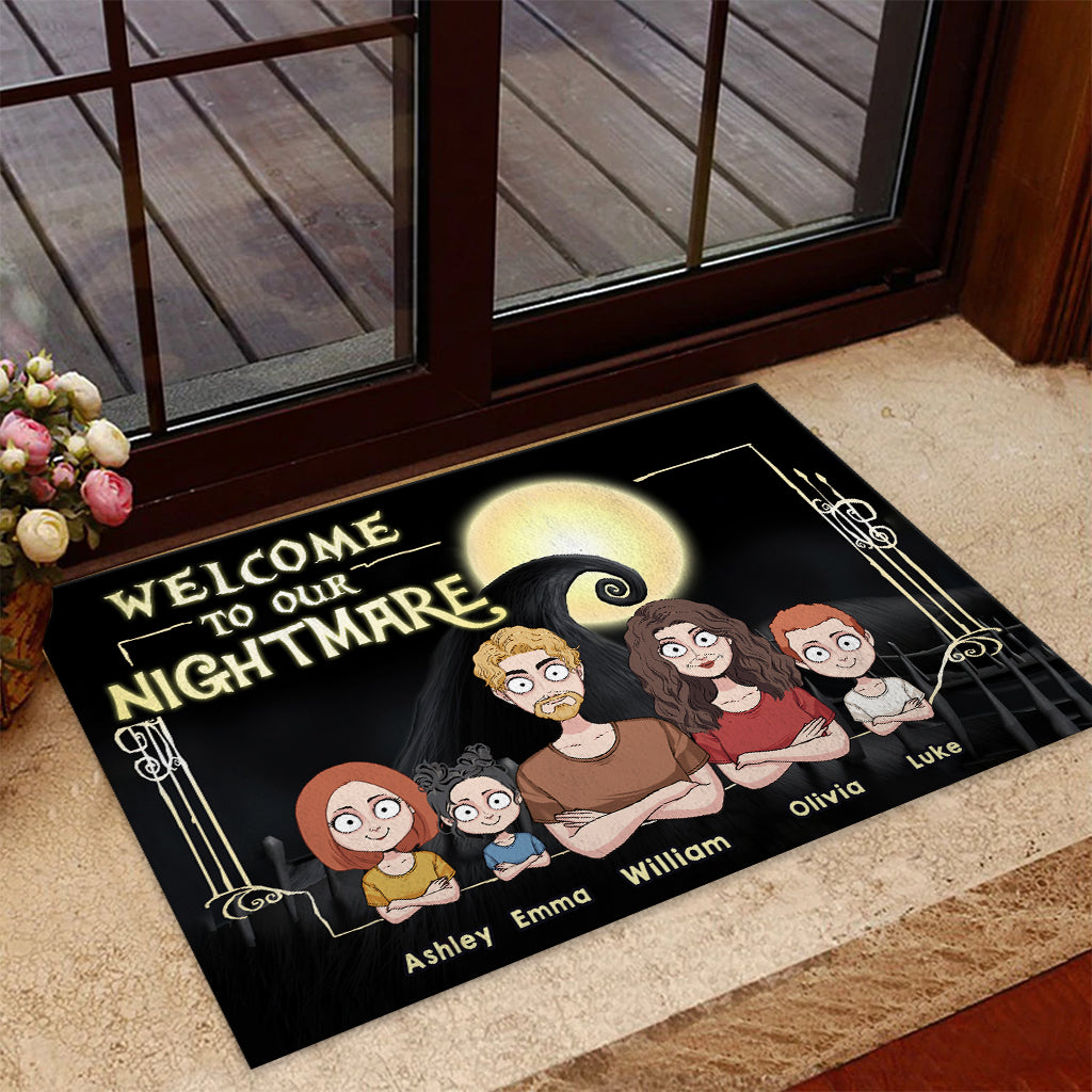 Personalized Welcome To Our Nightmare Doormat Custom Family Gift Doormat GradoCreations