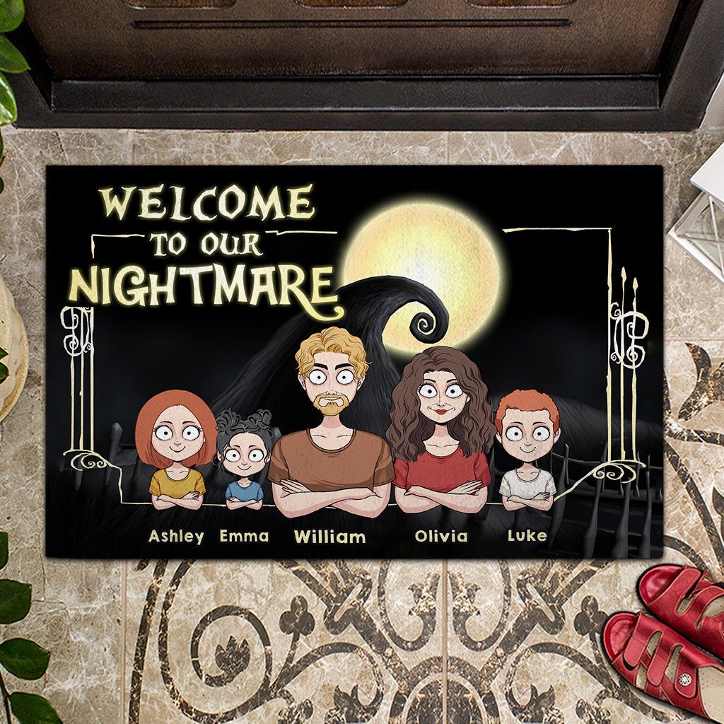 Personalized Welcome To Our Nightmare Doormat Custom Family Gift Doormat GradoCreations