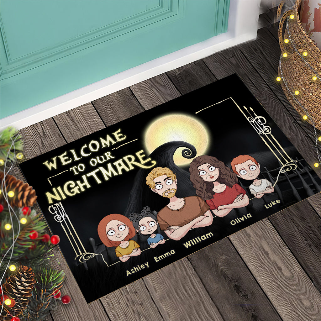 Personalized Welcome To Our Nightmare Doormat Custom Family Gift Doormat GradoCreations
