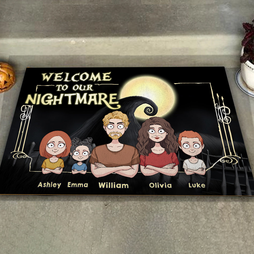 Personalized Welcome To Our Nightmare Doormat Custom Family Gift Doormat GradoCreations