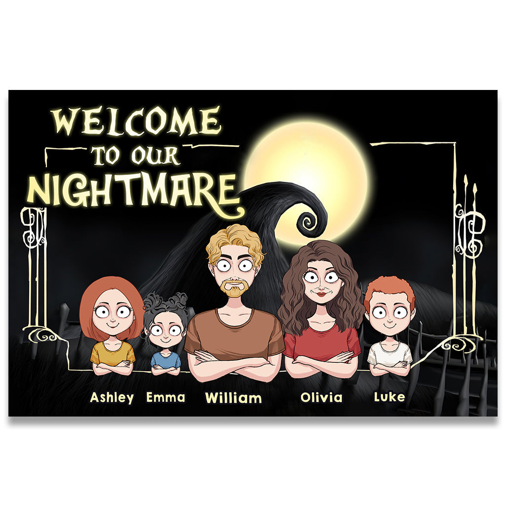Personalized Welcome To Our Nightmare Doormat Custom Family Gift Doormat GradoCreations
