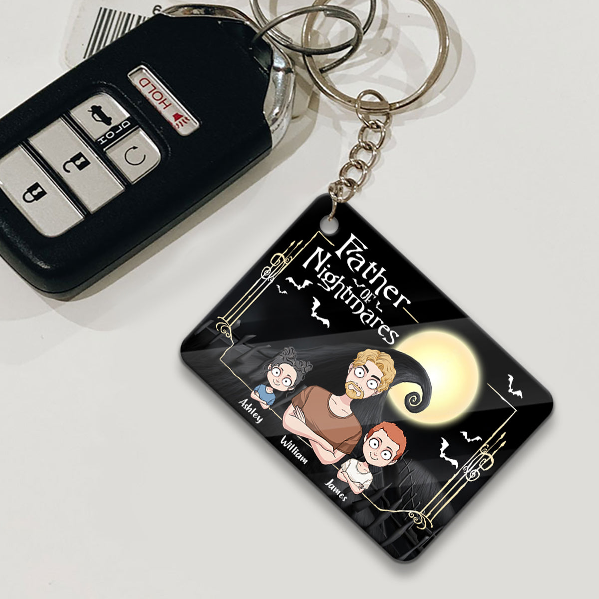 Personalized Father of Nightmares Keychain Custom Name Gift Keychain GradoCreations
