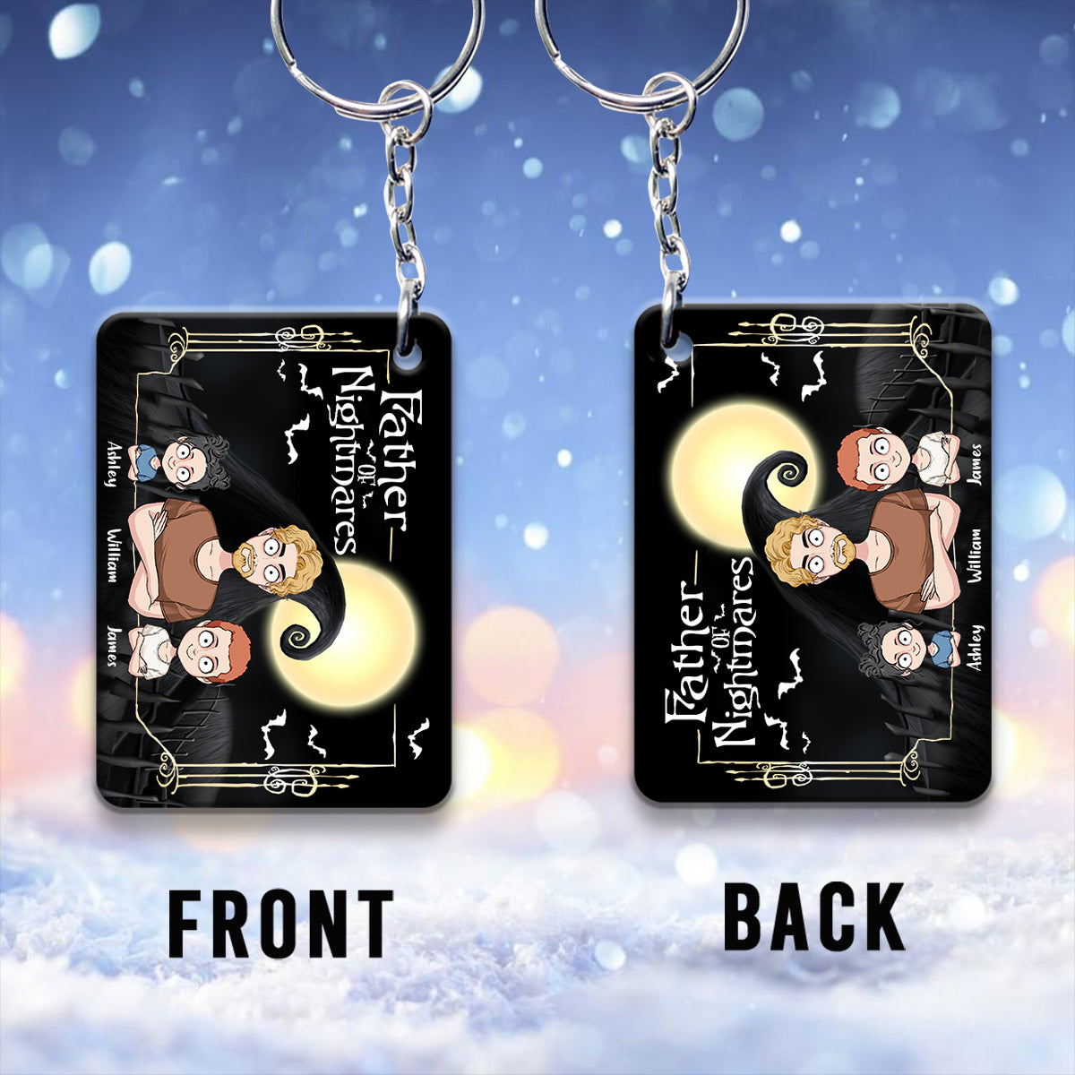 Personalized Father of Nightmares Keychain Custom Name Gift Keychain GradoCreations