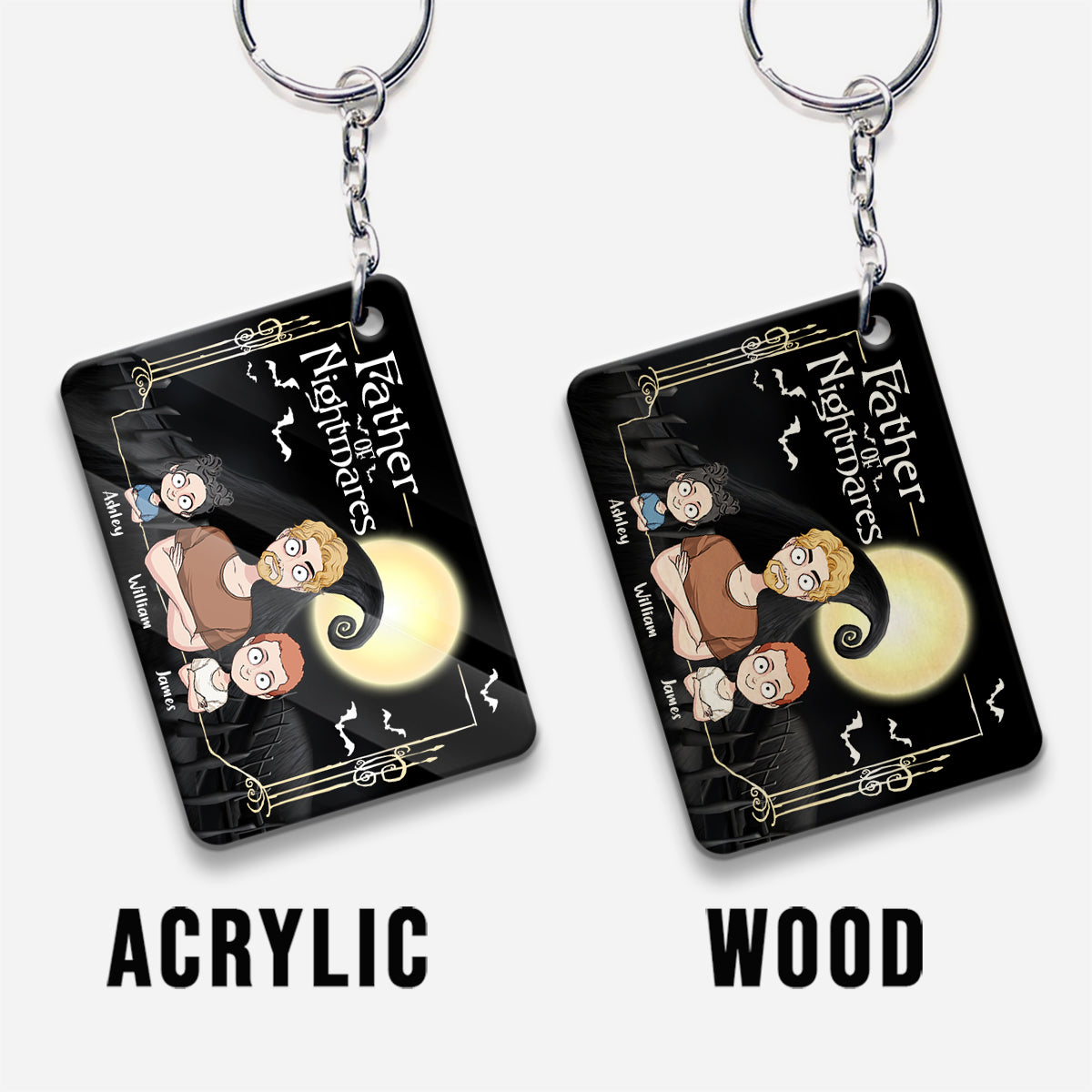 Personalized Father of Nightmares Keychain Custom Name Gift Keychain GradoCreations