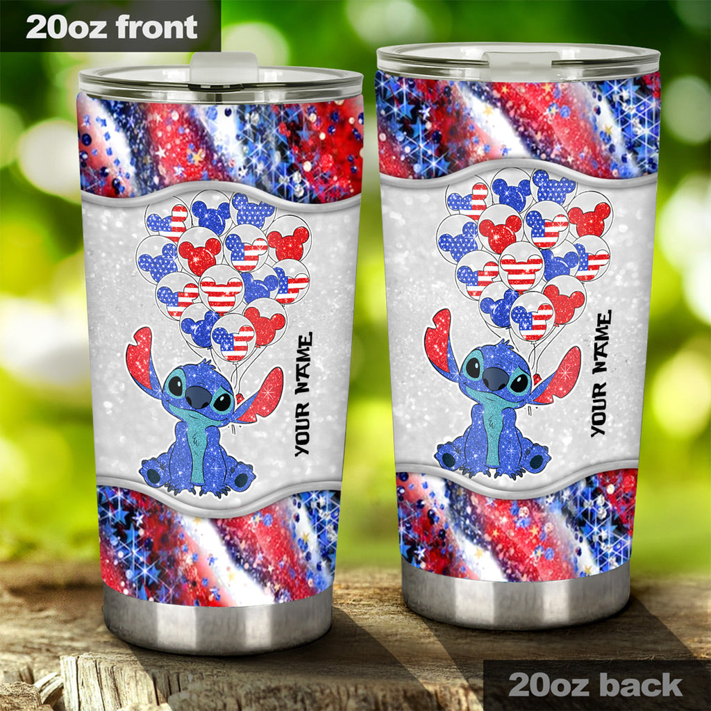 Personalized 4th of July Ohana Tumbler Custom Name Gift Tumbler GradoCreations
