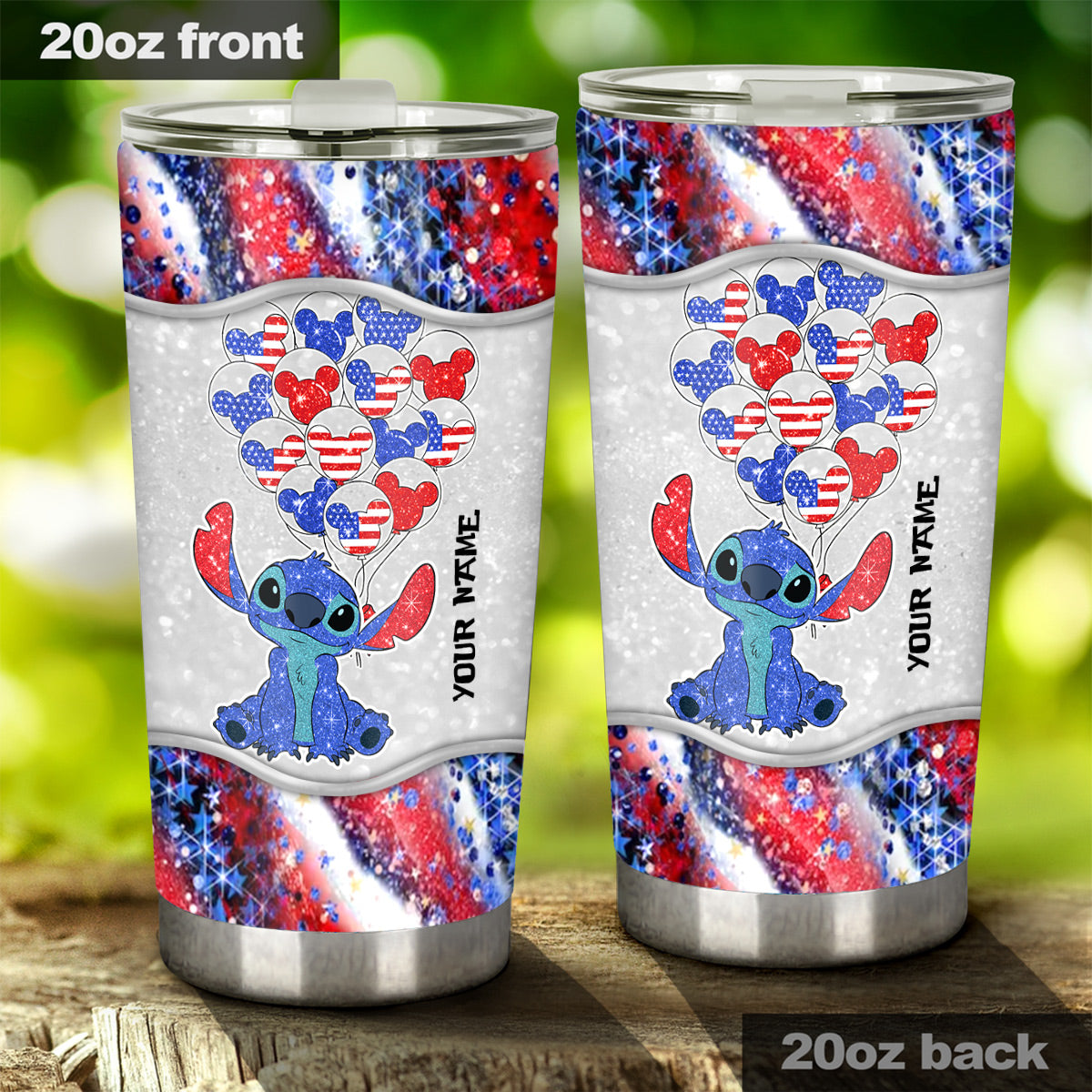 Personalized 4th of July Ohana Tumbler Custom Name Gift Tumbler GradoCreations