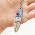 Personalized Ohana Keychain Custom Name Fiber Wood Gift Keychain GradoCreations