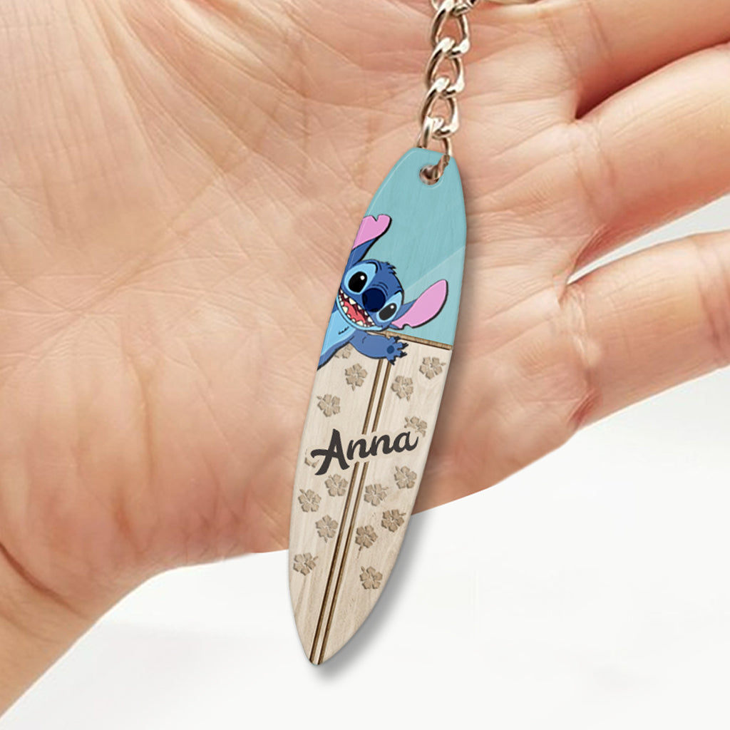 Personalized Ohana Keychain Custom Name Fiber Wood Gift Keychain GradoCreations