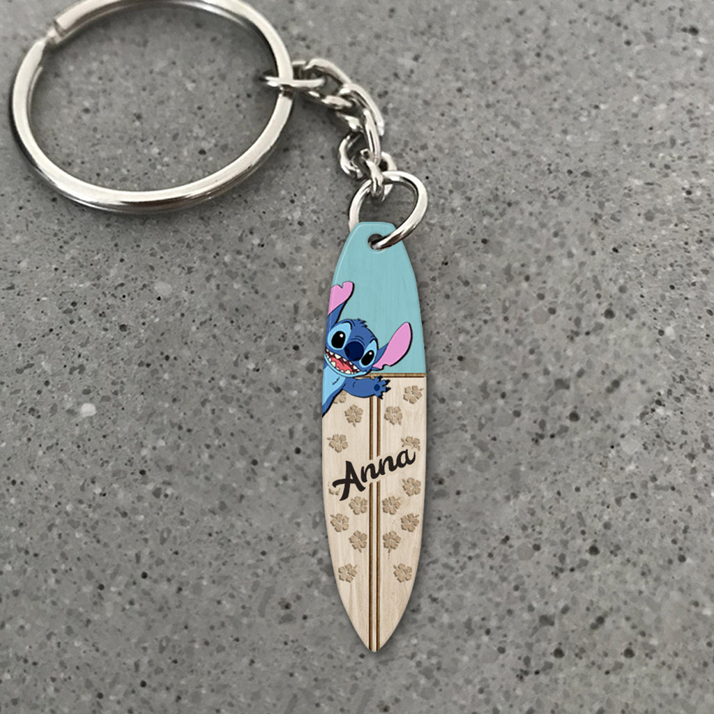 Personalized Ohana Keychain Custom Name Fiber Wood Gift Keychain GradoCreations
