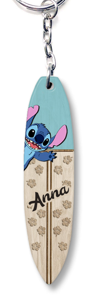Personalized Ohana Keychain Custom Name Fiber Wood Gift Keychain GradoCreations