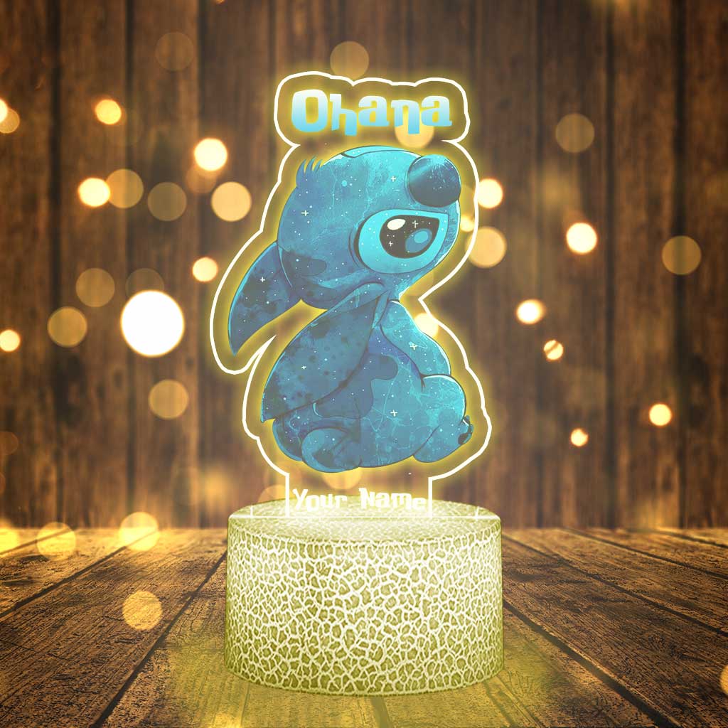 Personalized Ohana Shaped Plaque Light Base Custom Name Gift Shaped Plaque Light Base GradoCreations