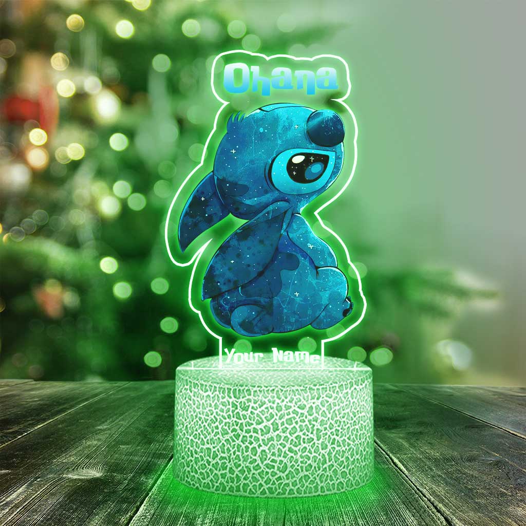 Personalized Ohana Shaped Plaque Light Base Custom Name Gift Shaped Plaque Light Base GradoCreations