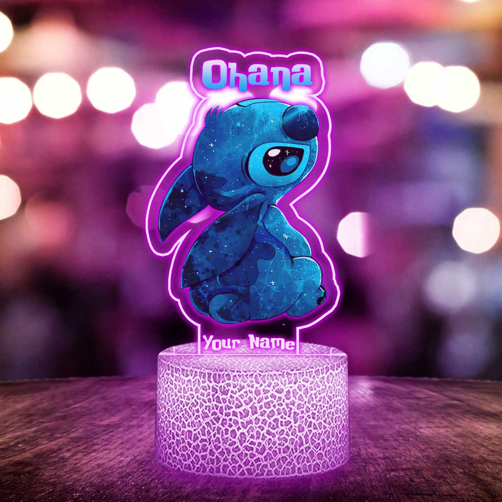 Personalized Ohana Shaped Plaque Light Base Custom Name Gift Shaped Plaque Light Base GradoCreations