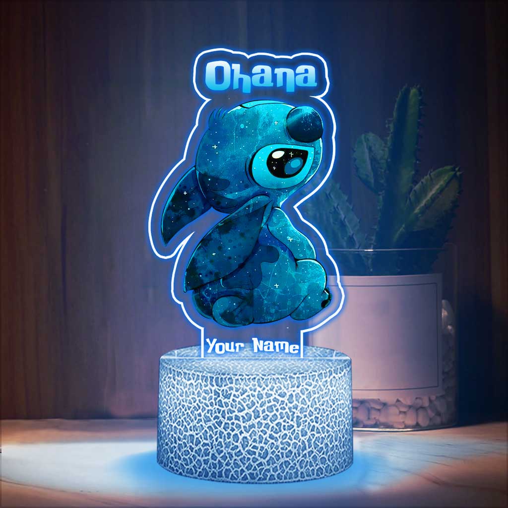 Personalized Ohana Shaped Plaque Light Base Custom Name Gift Shaped Plaque Light Base GradoCreations