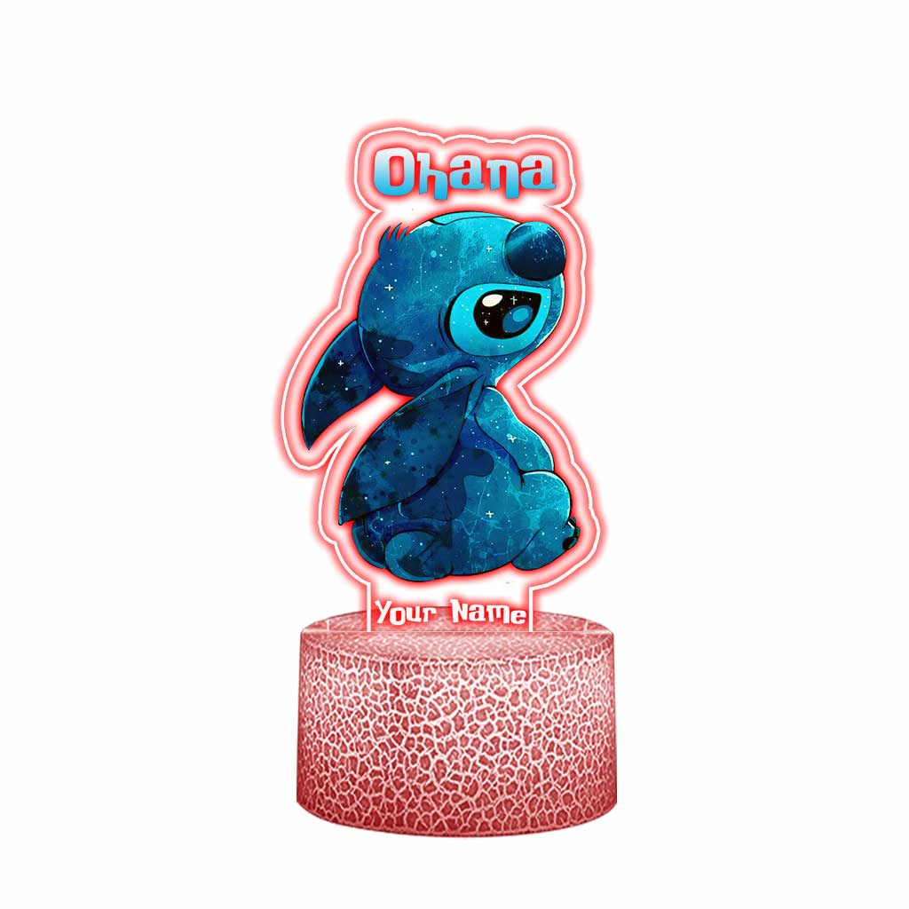 Personalized Ohana Shaped Plaque Light Base Custom Name Gift Shaped Plaque Light Base GradoCreations