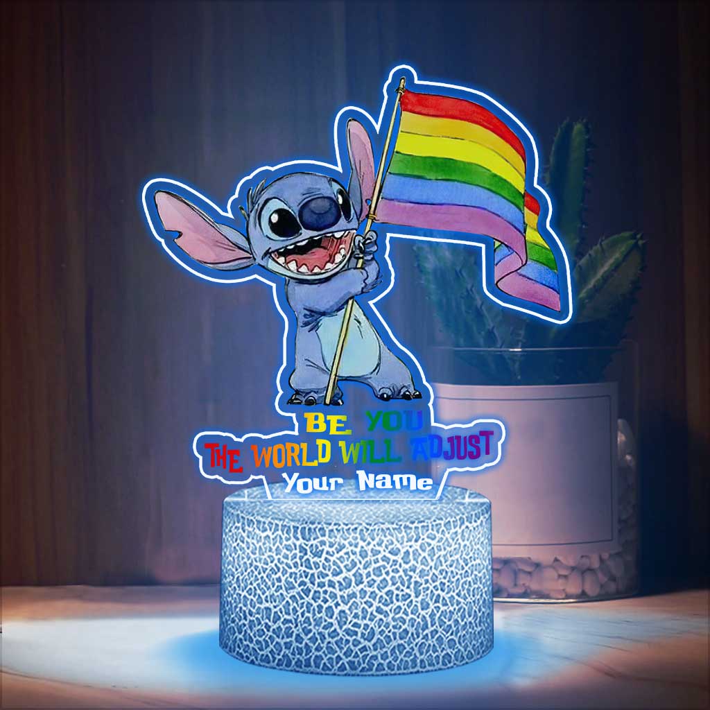 Personalized Rainbow Ohana Shaped Light Base Custom Plaque Gift for LGBT Support Shaped Plaque Light Base GradoCreations
