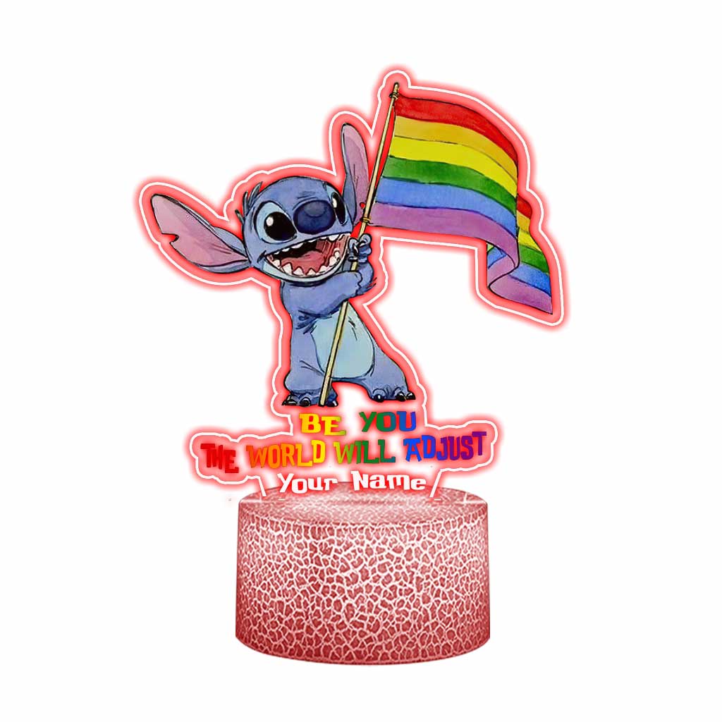Personalized Rainbow Ohana Shaped Light Base Custom Plaque Gift for LGBT Support Shaped Plaque Light Base GradoCreations