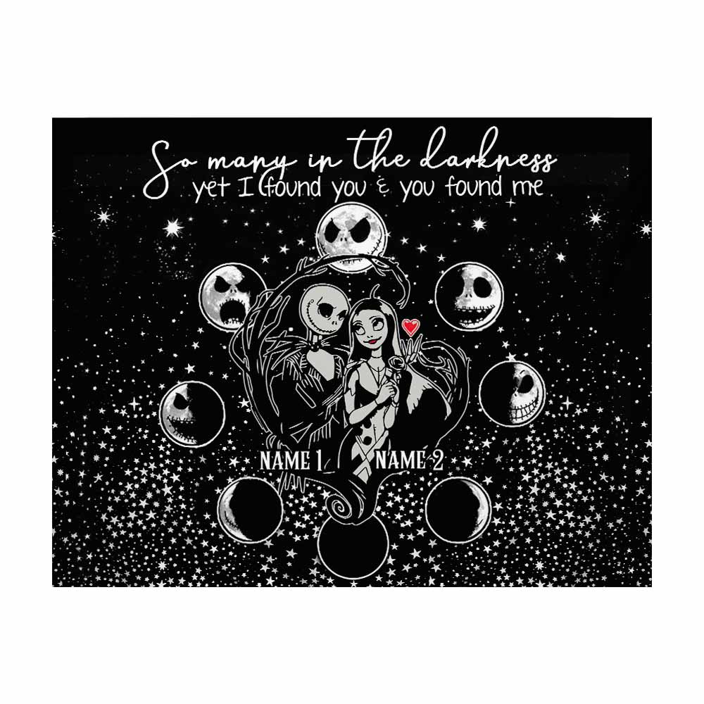 Personalized Horror Inspired Couple Wall Tapestry Custom Names Gift Wall Tapestry GradoCreations