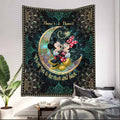 Personalized I Love You To The Moon And Back Wall Tapestry for Couples Wall Tapestry GradoCreations