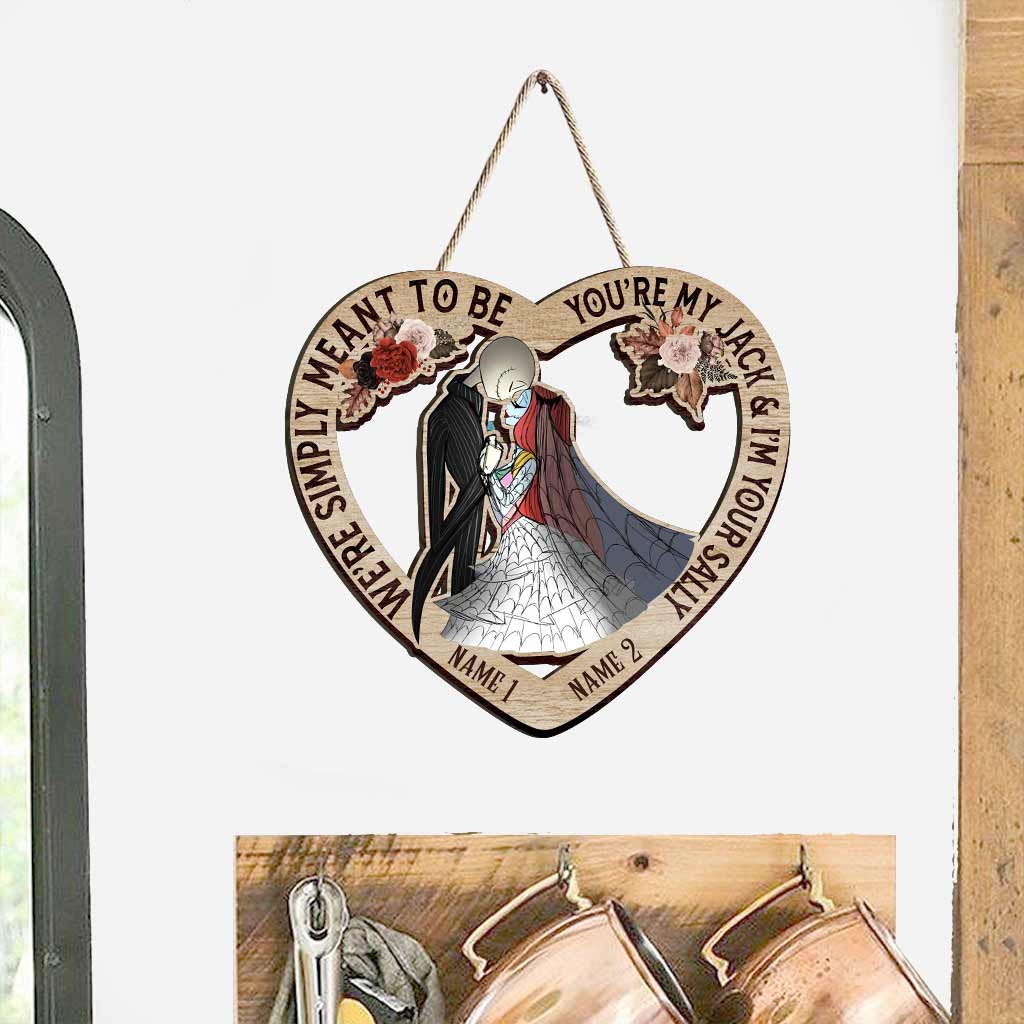 Personalized Nightmare Before Christmas Wood Sign Unique Couple Gift for Wedding Anniversary Wood Sign GradoCreations