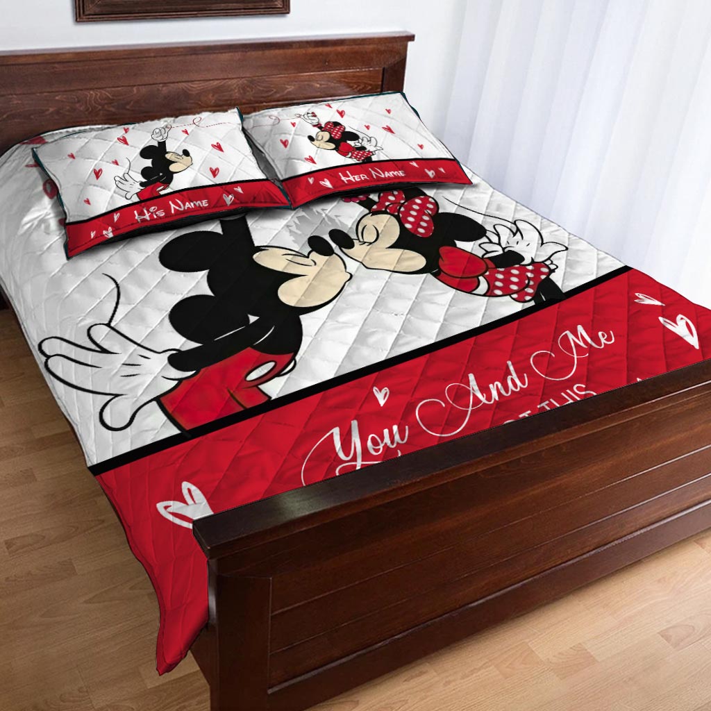 Personalized Mouse Quilt Set for Couples | Unique Valentine Gift Quilt Set GradoCreations