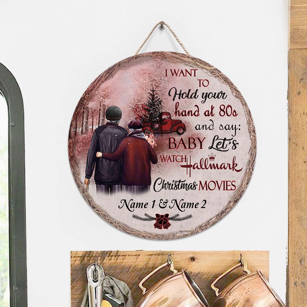 Personalized Round Wood Sign Custom Name Gift for Couples Round Wood Sign GradoCreations