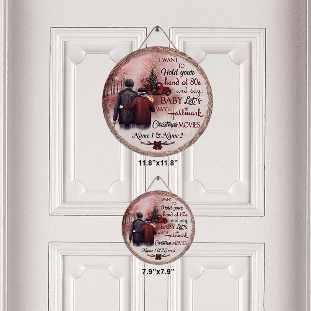 Personalized Round Wood Sign Custom Name Gift for Couples Round Wood Sign GradoCreations